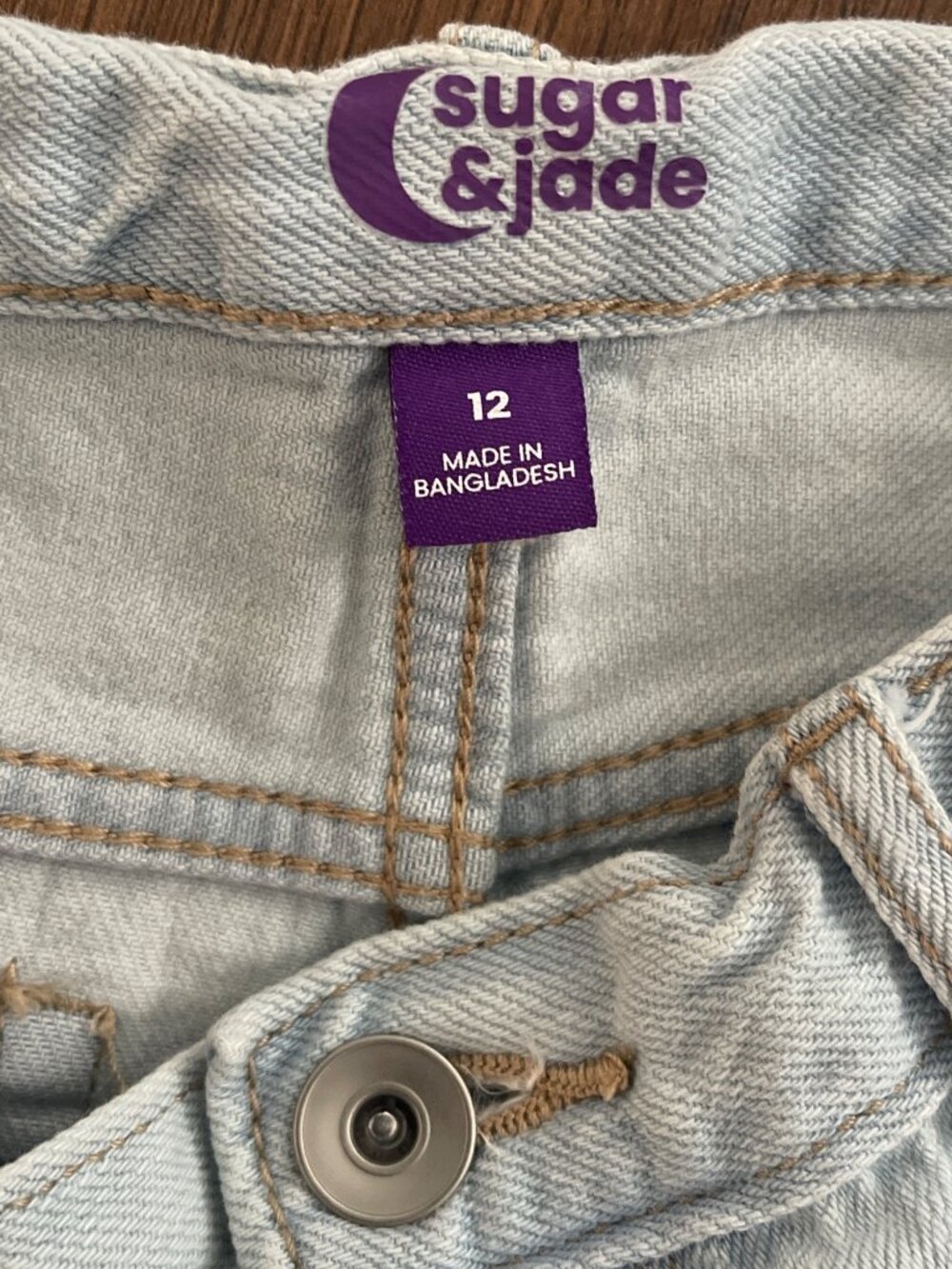 Sugar & Jade Jean Shorts Light Wash Denim Girls 12 - Picture 3 of 8